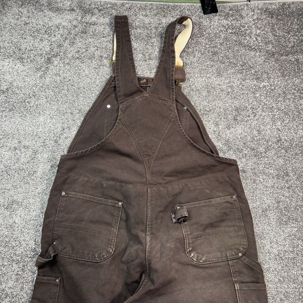 Vintage‎ Carhartt Bib Overalls Mens 40x32 Brown Canvas Quilted Insulated R27 DKB - Picture 4 of 14